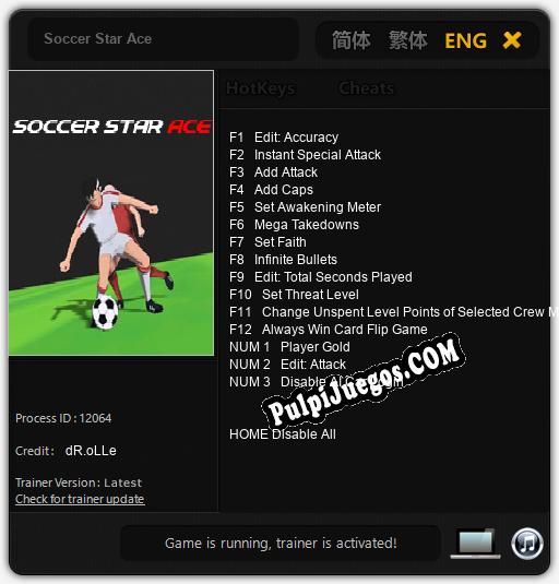 Soccer Star Ace: Trainer +15 [v1.8]