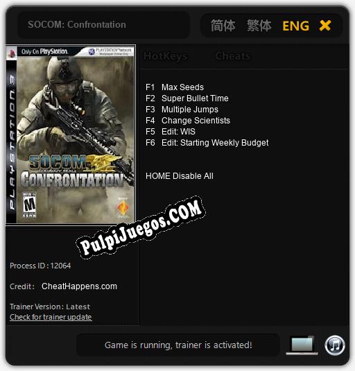 Entrenador liberado a SOCOM: Confrontation [v1.0.3]