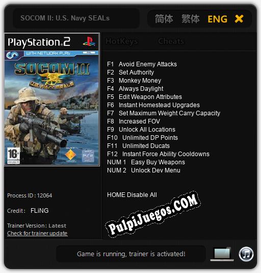 Entrenador liberado a SOCOM II: U.S. Navy SEALs [v1.0.7]