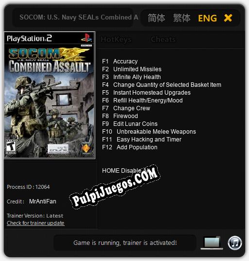 SOCOM: U.S. Navy SEALs Combined Assault: Treinador (V1.0.68)