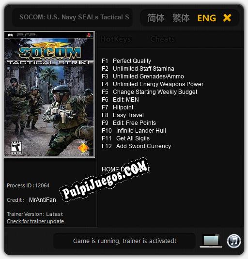 SOCOM: U.S. Navy SEALs Tactical Strike: Treinador (V1.0.14)