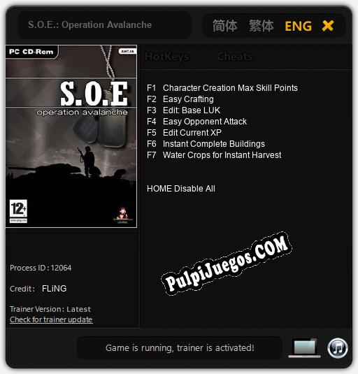 S.O.E.: Operation Avalanche: Trainer +7 [v1.5]