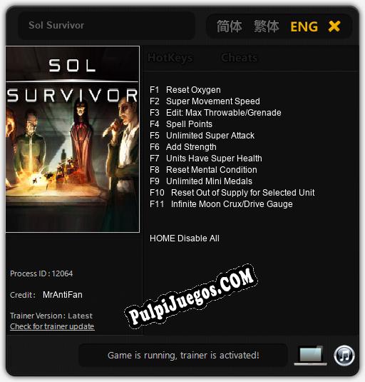 Sol Survivor: Cheats, Trainer +11 [MrAntiFan]