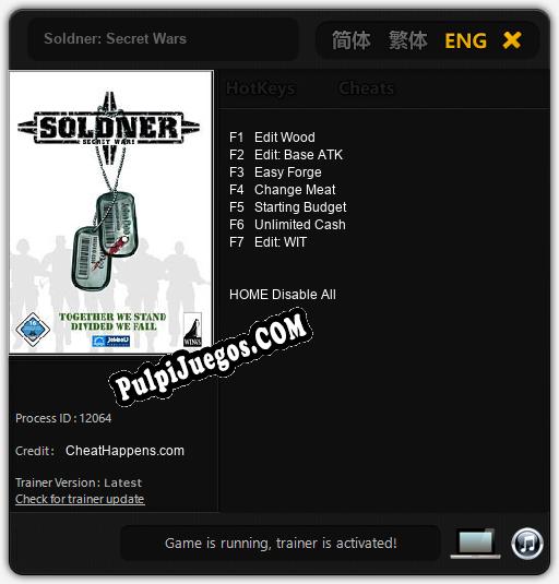 Soldner: Secret Wars: Trainer +7 [v1.8]