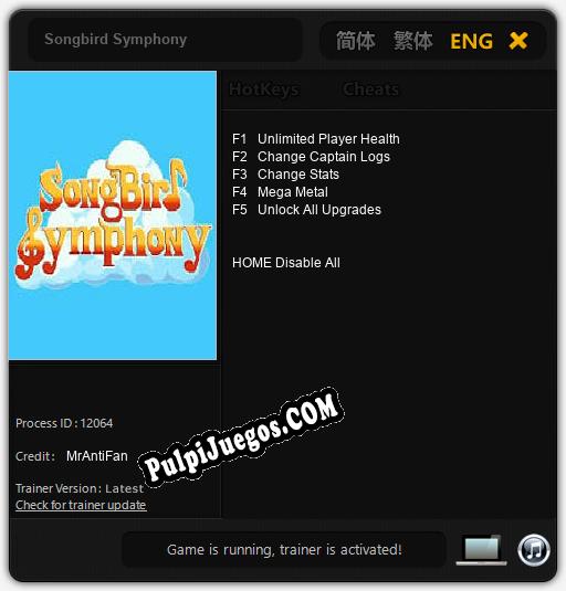 Entrenador liberado a Songbird Symphony [v1.0.6]