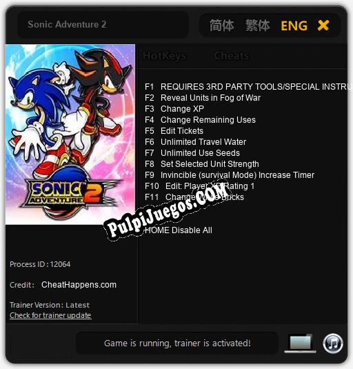 Sonic Adventure 2: Trainer +11 [v1.6]