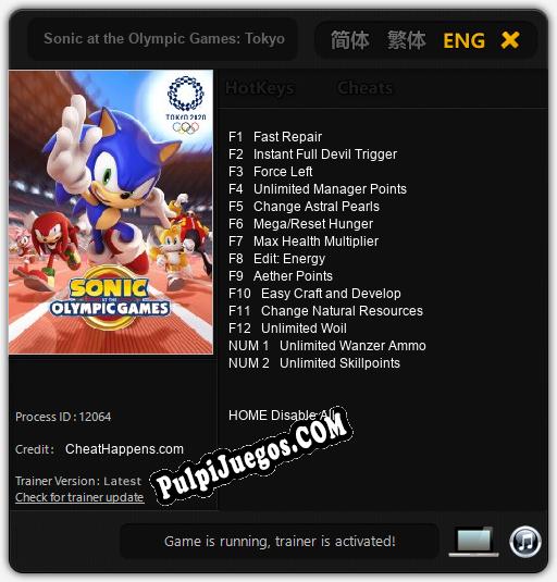 Sonic at the Olympic Games: Tokyo 2020: Treinador (V1.0.46)