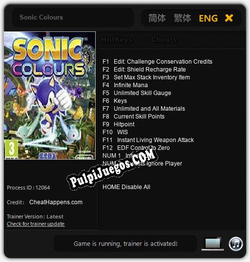 Entrenador liberado a Sonic Colours [v1.0.3]