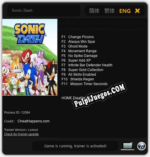 Sonic Dash: Cheats, Trainer +11 [CheatHappens.com]