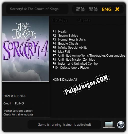 Sorcery! 4: The Crown of Kings: Cheats, Trainer +10 [FLiNG]