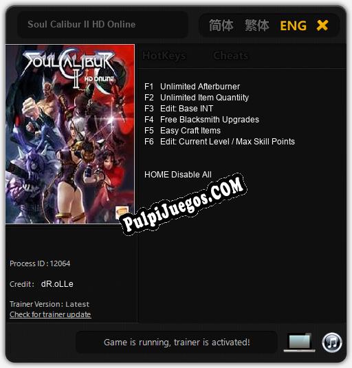 Soul Calibur II HD Online: Trainer +6 [v1.6]
