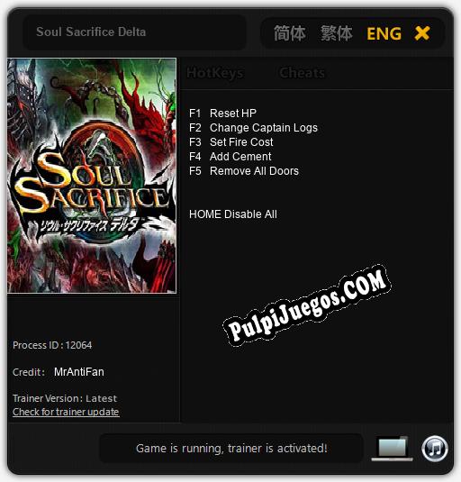 Soul Sacrifice Delta: Cheats, Trainer +5 [MrAntiFan]