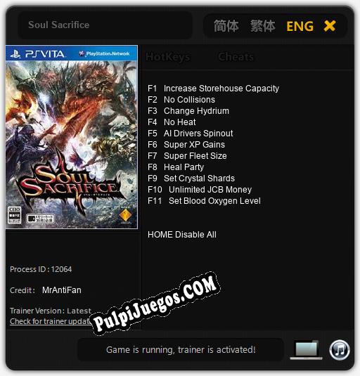 Soul Sacrifice: Cheats, Trainer +11 [MrAntiFan]