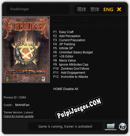 Soulbringer: Treinador (V1.0.70)