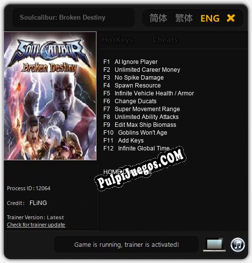 Soulcalibur: Broken Destiny: Trainer +12 [v1.4]