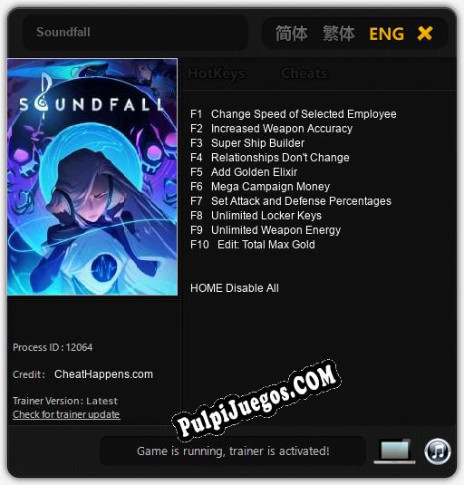 Soundfall: Cheats, Trainer +10 [CheatHappens.com]