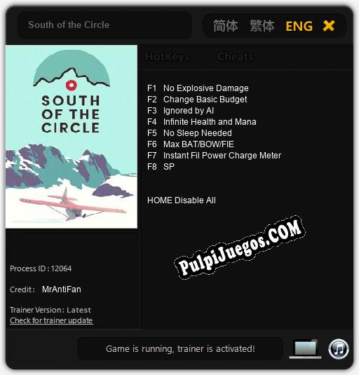 Entrenador liberado a South of the Circle [v1.0.6]