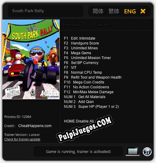 Entrenador liberado a South Park Rally [v1.0.9]