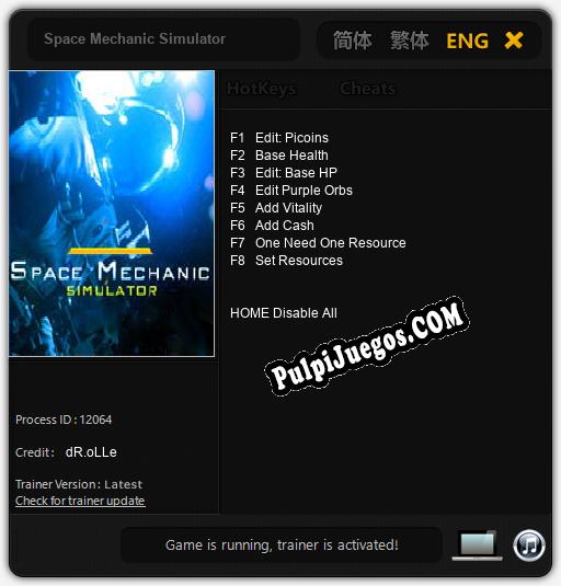 Space Mechanic Simulator: Trainer +8 [v1.3]