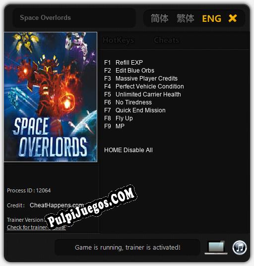 Space Overlords: Treinador (V1.0.27)