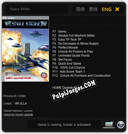 Entrenador liberado a Space Strike [v1.0.2]