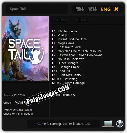 Entrenador liberado a Space Tail [v1.0.3]