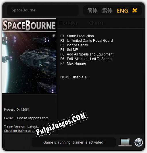 SpaceBourne: Cheats, Trainer +7 [CheatHappens.com]