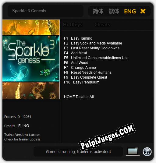 Sparkle 3 Genesis: Treinador (V1.0.59)