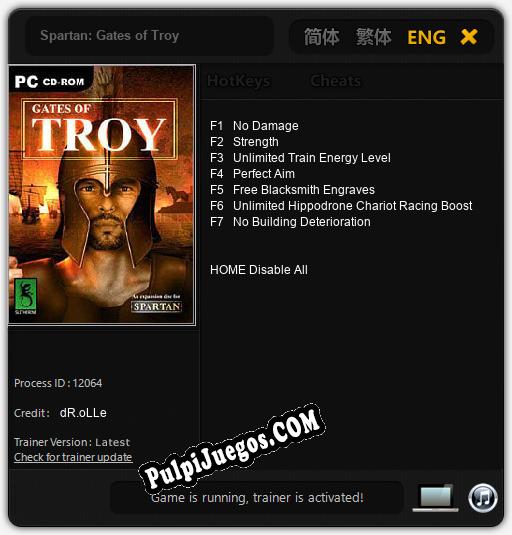 Entrenador liberado a Spartan: Gates of Troy [v1.0.5]