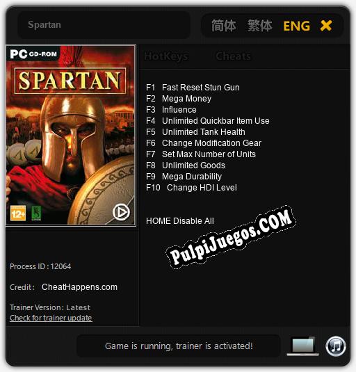 Spartan: Trainer +10 [v1.2]