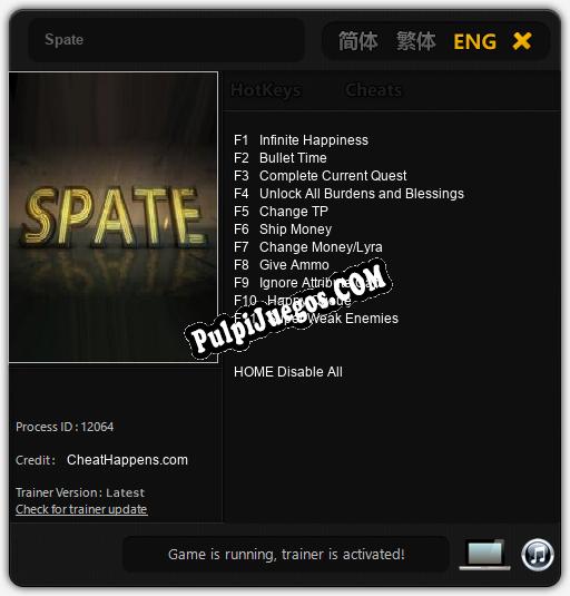 Spate: Trainer +11 [v1.3]