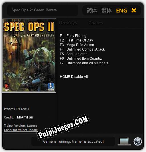 Spec Ops 2: Green Berets: Cheats, Trainer +7 [MrAntiFan]