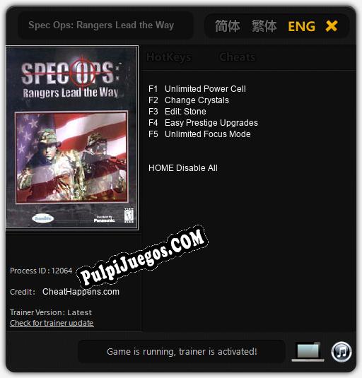 Entrenador liberado a Spec Ops: Rangers Lead the Way [v1.0.5]