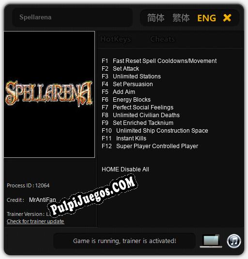 Spellarena: Cheats, Trainer +12 [MrAntiFan]