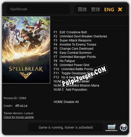 Entrenador liberado a Spellbreak [v1.0.7]