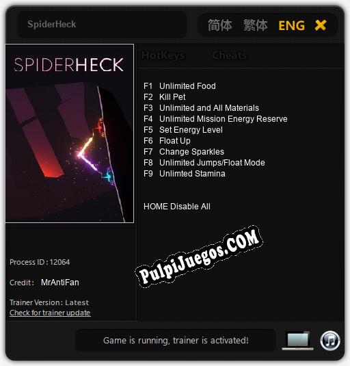 SpiderHeck: Cheats, Trainer +9 [MrAntiFan]