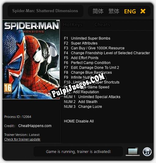 Spider-Man: Shattered Dimensions: Cheats, Trainer +15 [CheatHappens.com]