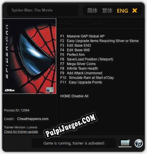 Spider-Man: The Movie: Trainer +11 [v1.2]