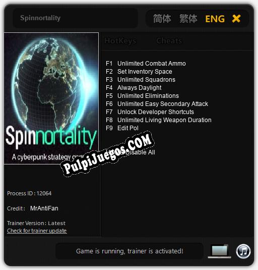 Entrenador liberado a Spinnortality [v1.0.6]