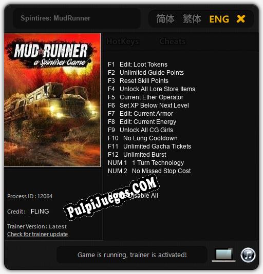 Entrenador liberado a Spintires: MudRunner [v1.0.7]