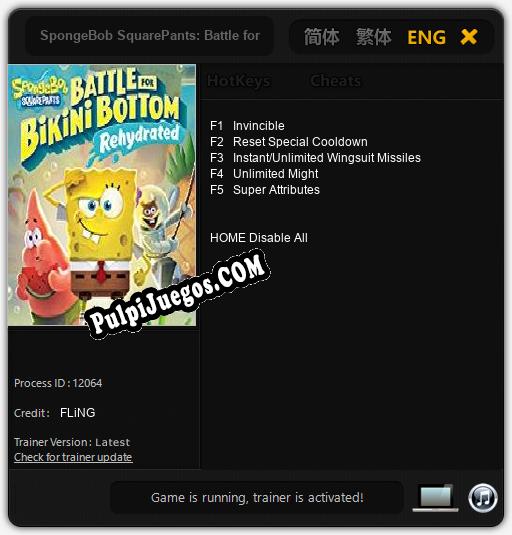 SpongeBob SquarePants: Battle for Bikini Bottom Rehydrated: Cheats, Trainer +5 [FLiNG]