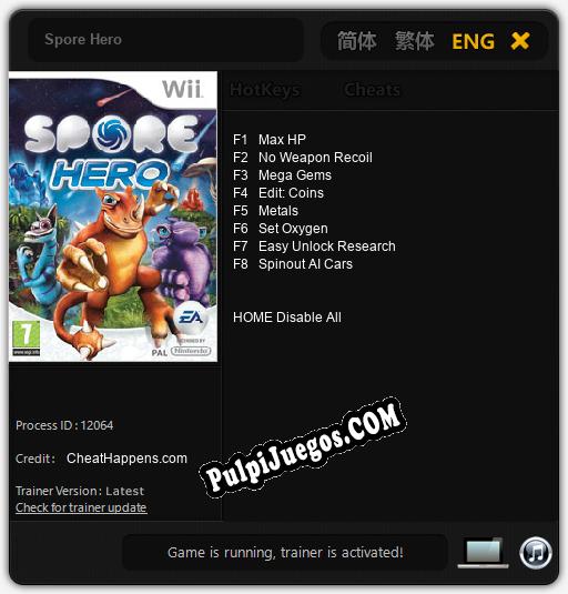 Spore Hero: Cheats, Trainer +8 [CheatHappens.com]