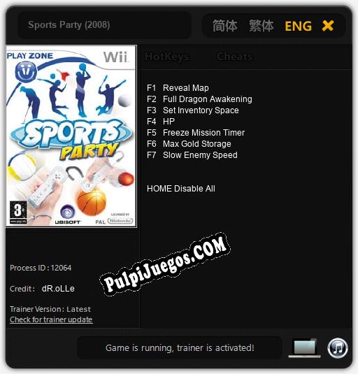 Sports Party (2008): Trainer +7 [v1.3]