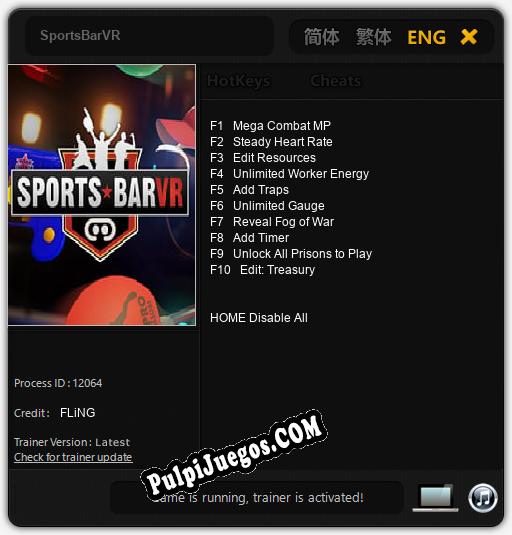 SportsBarVR: Cheats, Trainer +10 [FLiNG]