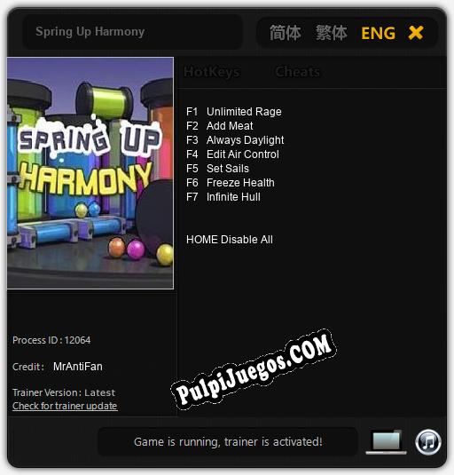 Spring Up Harmony: Trainer +7 [v1.4]