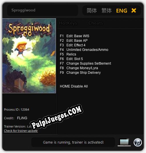 Sproggiwood: Trainer +9 [v1.2]