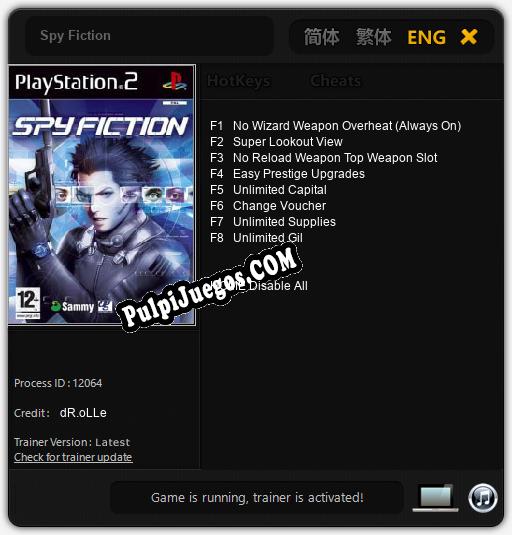 Entrenador liberado a Spy Fiction [v1.0.5]