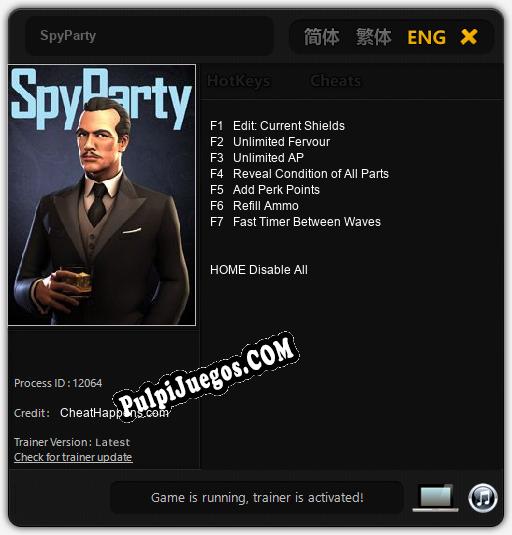 Entrenador liberado a SpyParty [v1.0.8]