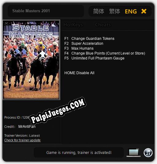 Entrenador liberado a Stable Masters 2001 [v1.0.3]