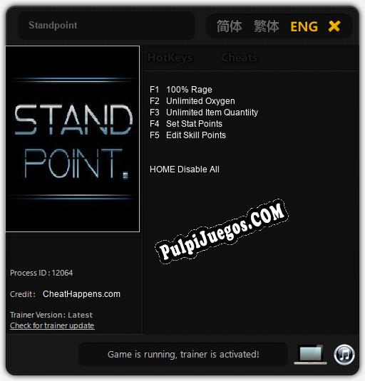 Entrenador liberado a Standpoint [v1.0.6]